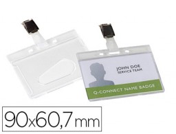 Identificador Q-Connect 90x67 mm..PVC de seguridad con pinza